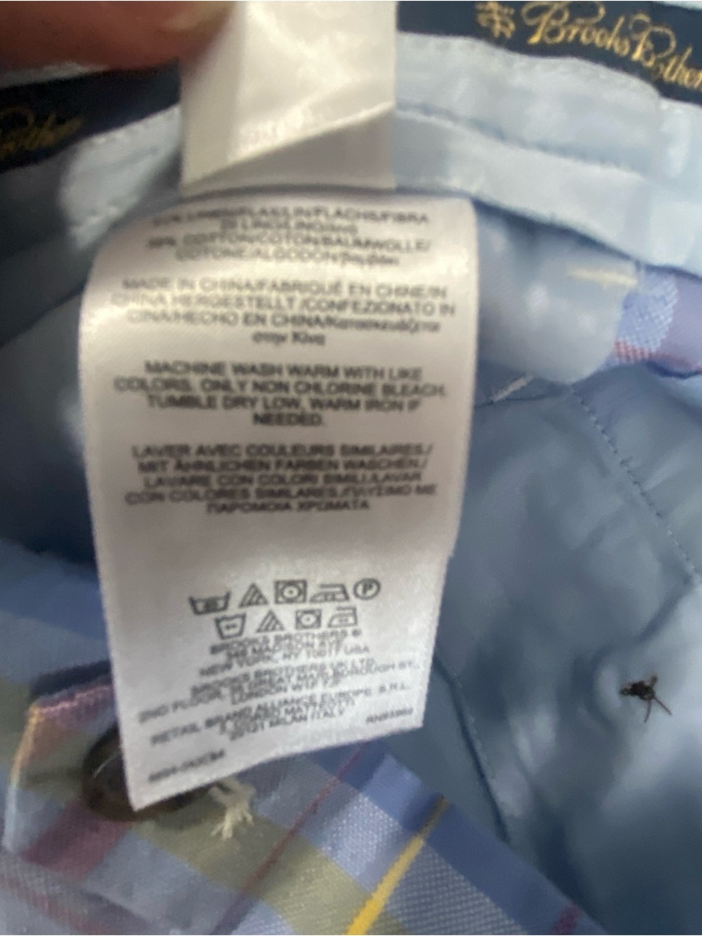 Brooks Brothers Baird McNutt Irish Linen Cotton Light Blue Plaid Shorts 36 - Picture 7 of 12